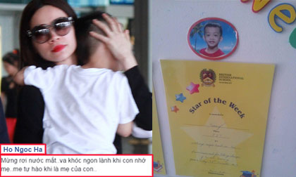 Hà Hồ rơi nước mắt khi Subeo nhận giấy khen ở trường