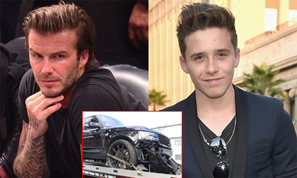 David Beckham và con trai cả gặp tai nạn ô tô