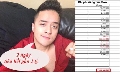 Fans 'choáng' vì Cao Thái Sơn tiêu gần 1 tỷ trong 2 ngày