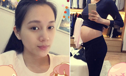 Ngọc Thạch tự tin khoe bụng bầu to ở tháng thứ 5