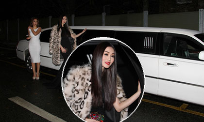 Khánh My ngồi Limousine 'khủng' đến xem show 'Victoria’s Secret'