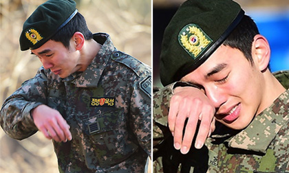 'Tiểu So Ji Sub' khóc nức nở trong ngày xuất ngũ 