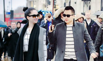 Ngọc Trinh - Khắc Tiệp 'không hẹn mà gặp' diện đồ 'đụng' tone