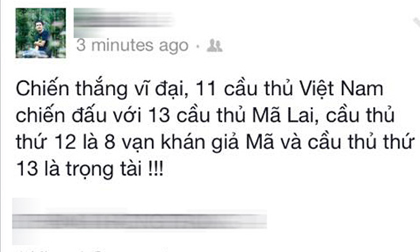 Cư dân mạng vui mừng với chiến thắng của đội tuyển Việt Nam