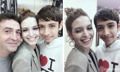 Andrea nhí nhảnh, xinh đẹp bên bố và em trai