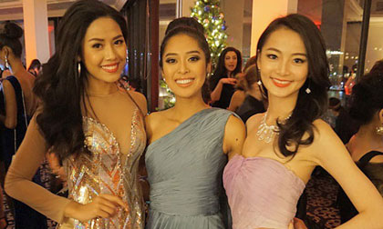 HHTG 2014: Nguyễn Thị Loan diện áo dài cách điệu dự tiệc Giáng sinh