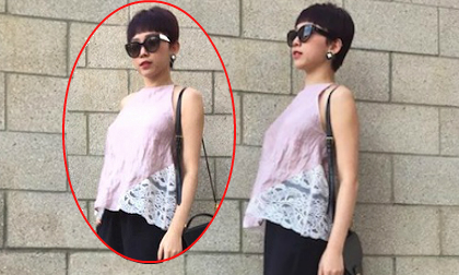 Tóc Tiên mặc áo nhăn nhúm như 'mẹ bổi'