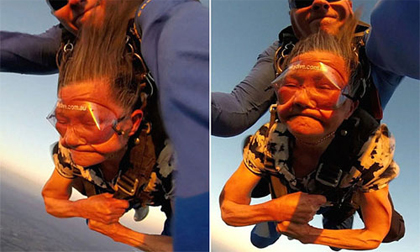 Cụ bà 81 tuổi vẫn mê nhảy dù