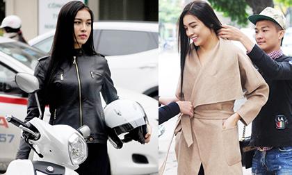 Lệ Hằng quay quảng cáo dưới cái lạnh “thấu xương” của Hà Nội