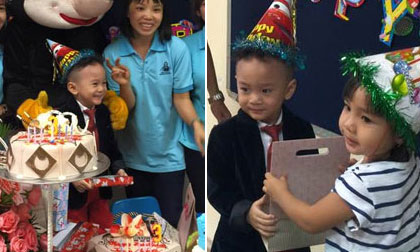 Bé Jacky Minh Trí tưng bừng đón sinh nhật ở trường
