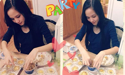 Diễm Hương khoe khéo tài làm bánh ngọt