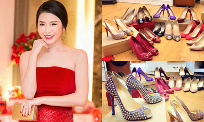 Bà xã Đăng Khôi khoe bộ sưu tập giày đẹp lung linh