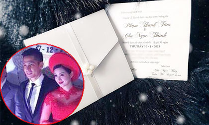 Hé lộ thiệp cưới tinh tế của Tâm Tít và chồng thiếu gia