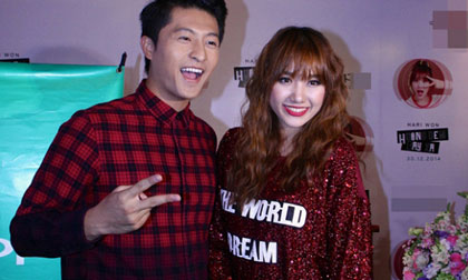Hari Won nhắng nhít bên Harry Lu trước mặt bạn trai