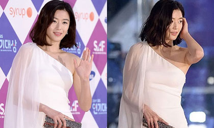 Jun Ji Hyun thướt tha với váy trắng lệch vai trên thảm đỏ