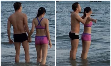 Bắt gặp Cao Thái Sơn cởi trần tắm biển cùng "gái lạ"