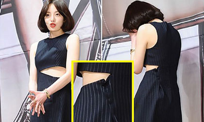 Mỹ nhân Hàn lúng túng che váy khâu vội trên thảm đỏ