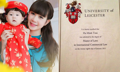 Vợ Lý Hải khoe bằng tốt nghiệp Thạc sỹ luật danh giá ở Anh