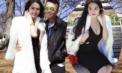 Ngọc Trinh khoe vòng một gợi cảm giữa giá lạnh đất Mỹ