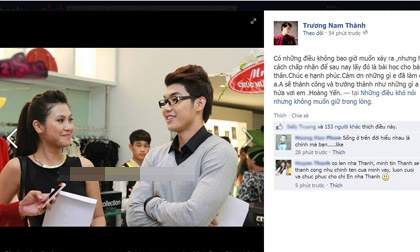 Trương Nam Thành chúc bạn gái cũ lấy chồng hạnh phúc