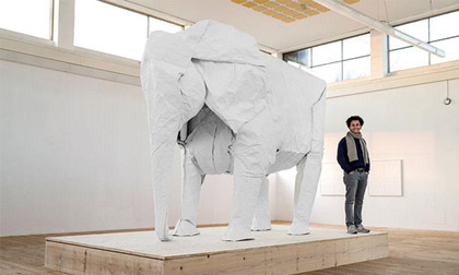 Kinh ngạc voi cao 3m gấp kiểu origami