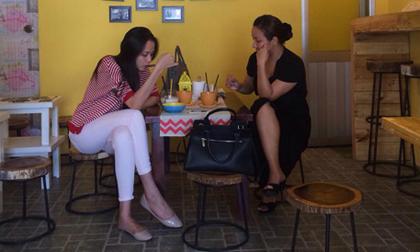 Diễm Hương mặt mộc đi cà phê giữa "tâm bão" scandal