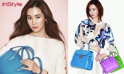 Lee Da Hee cá tính cùng túi xách trên bìa tạp chí InStyle