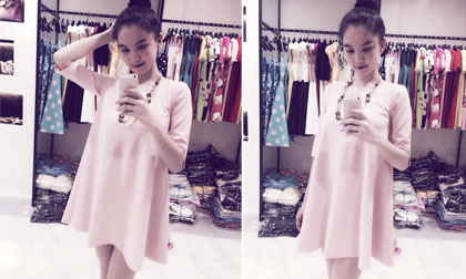'Giật mình' ảnh Ngọc Trinh diện váy bà bầu