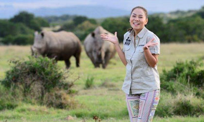 Thu Minh khoe ảnh rạng rỡ ở Nam Phi