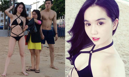 Ngọc Trinh diện bikini, khoe dáng đứng "khó đỡ" ở biển Thái Lan