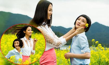 Châu Tấn tóc mái ngố, "lọt thỏm" như trẻ con bên Trương Tử Lâm