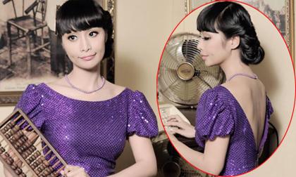 Lê Kiều Như khoe lưng trần gợi cảm với váy tím mộng mơ