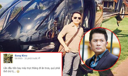 Bằng Kiều "chơi trội" khi đi ăn trưa bằng máy bay trực thăng