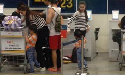 Bắt gặp Hà Hồ và Subeo giản dị, đáng yêu ở sân bay