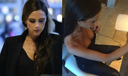 Victoria khoe vòng một căng tròn sau phẫu thuật ngực