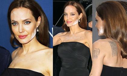 Angelina Jolie như bị nấm mốc vì trang điểm loang lổ