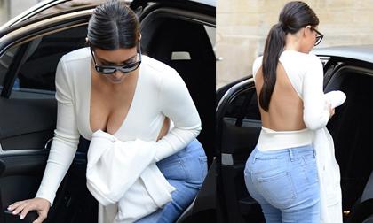 Kim Kardashian mặc hở bạo, khoe vòng ba cong vút