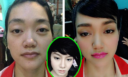 Thu Phượng khoe tài make-up 'quạ hóa công'