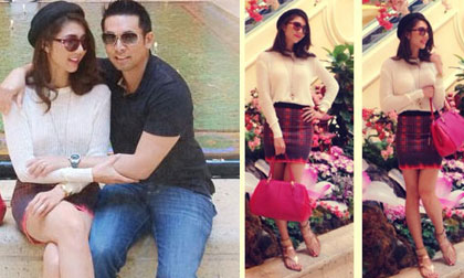 Ngọc Quyên khoe dáng đẹp và tình cảm với chồng ở Las Vegas