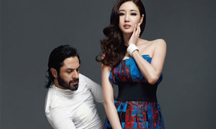 "Hoa hậu dao kéo" Kim Sa Rang "nổi loạn" bên trai Tây