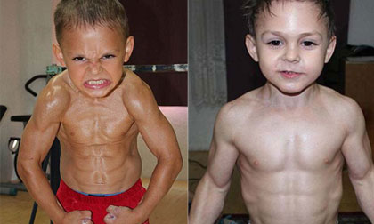 Chưa đầy 10 tuổi đã sở hữu cơ bụng 6 múi như người lớn