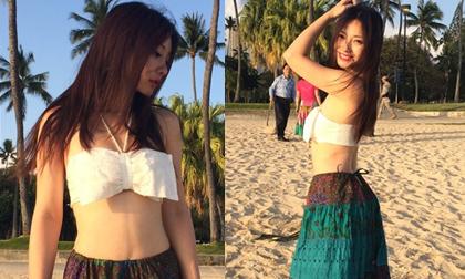 Liễu Nham khoe eo thon đẹp mướt mắt bên bờ biển