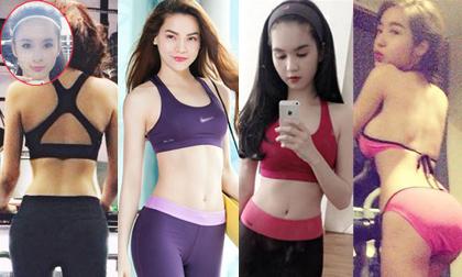 Mỹ nhân Việt khoe "eo con kiến" tuyệt đẹp trong phòng tập