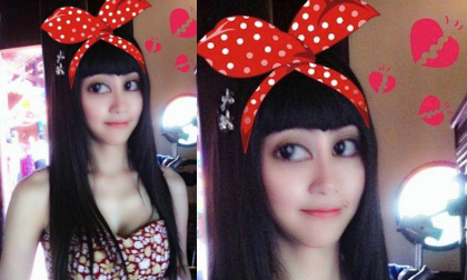 Ngân Khánh tự Photoshop mắt trố như người ngoài hành tinh