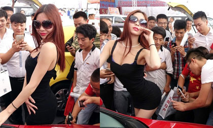 Mẫu nữ cố tình tạo dáng cong cớn cho đàn ông chụp vòng ba