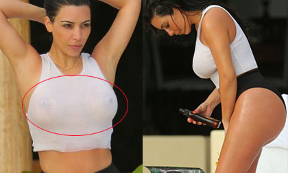 Kim Kardashian táo bạo khoe các đường cong "lộ bự" ở bể bơi
