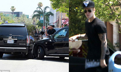 Justin Bieber gây tai nạn trước nhà hàng từng hẹn hò với Selena Gomez