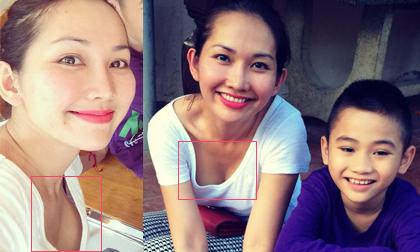 Kim Hiền lấp ló vòng một vi vu không đội mũ bảo hiểm