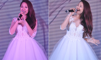 Bảo Anh xúng xính váy áo như công chúa trên sân khấu