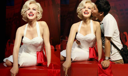 Tượng sáp Marilyn Monroe ở Trung Quốc liên tục bị "sàm sỡ"
